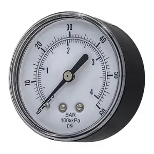 PIC GAUGES SEP-102D-254D-BSPT Industrial Pressure Gauge, 0 To 60 PSI, 2 1/2 Inch Dial, 1/4 Inch Npt Male, Center Back | CT7TMX 54XP40