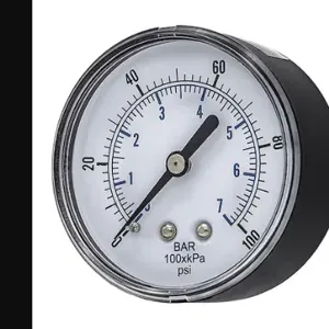 PIC GAUGES SEP-102D-254E-BSPT Industrial Pressure Gauge, 0 To 100 PSI, 2 1/2 Inch Dial, 1/4 Inch Npt Male, Center Back | CT7TGW 54XP41