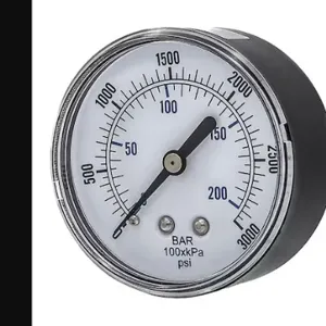 PIC GAUGES SEP-102D-254P Industrial Pressure Gauge, 0 To 3000 Psi, 2 1/2 Inch Dial, 1/4 Inch Npt Male, Center Back | CT7TQZ 54XP75