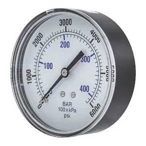 PIC GAUGES SEP-102D-354S Pressure Gauge, 0 To 6000 Psi Range, 1/4 MNPT, +/-3-2-3% Gauge Accuracy | CH6RMD 54XP80