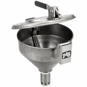 PIG DRM1112-NPT Drum Funnel, Latching/Lockable, Silver/Silver, No Flame Arrester, 10 1/2 Inch X 15 In | CT7TZR 452K57