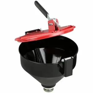 PIG DRM1125-RD-NPT Drum Funnel, Latching/Lockable, Black/Red, No Flame Arrester, 11 1/4 Inch X 13 In | CT7TZD 45GN89