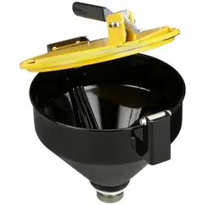 PIG DRM1125-YW-NPT Drum Funnel, Latching/Lockable, Black/Yellow, No Flame Arrester, 11 1/4 Inch X 13 In | CT7TZM 452K58