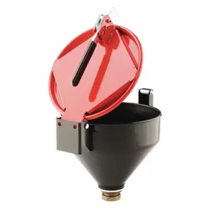 PIG DRM1126-RD-NPT Drum Funnel, Latching/Lockable, Black/Red, No Flame Arrester, 11 1/4 Inch X 13 In | CT7TZC 452K60