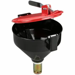 PIG DRM1127-RD-NPT Drum Funnel, Latching/Lockable, Black/Red, No Flame Arrester, 11 1/4 Inch X 15 In | CT7TZG 45GN88