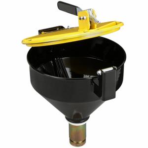 PIG DRM1127-YW-NPT Drum Funnel, Latching/Lockable, Black/Yellow, No Flame Arrester, 11 1/4 Inch X 15 In | CT7TZN 452K62