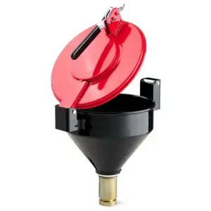 PIG DRM1128-RD-NPT Drum Funnel, Latching/Lockable, Black/Red, No Flame Arrester, 11 1/4 Inch X 15 In | CT7TZF 452K63