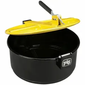 PIG DRM1210-YW Drum Funnel, Latching/Lockable, Black/Yellow, No Flame Arrester, 16 1/2 Inch X 13 1/4 In | CT7TZP 452K67