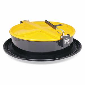 PIG DRM1212-YW Drum Funnel, Latching/Lockable, Black/Yellow, No Flame Arrester, 23 3/4 Inch X 6 3/4 In | CT7TZQ 45GN80