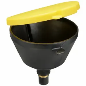 PIG DRM1680-YW Drum Funnel, Lockable, Black/Yellow, No Flame Arrester, 9 Inch X 13 7/8 Inch, 2 Inch Dia | CT7UAA 493W72