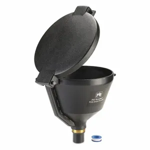 PIG DRM1681-BK Drum Funnel, Lockable, Black/Black, No Flame Arrester, 9 Inch X 13 7/8 Inch, 2 Inch Dia | CT7TZW 493W74