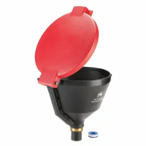 PIG DRM1681-RD Drum Funnel, Lockable, Black/Red, No Flame Arrester, 9 Inch X 13 7/8 Inch | CT7TZY 493W76