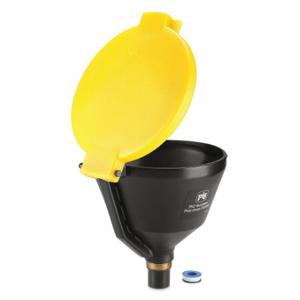 PIG DRM1681-YW Drum Funnel, Lockable, Black/Yellow, No Flame Arrester, 9 Inch X 13 7/8 Inch, 2 Inch Dia | CT7TZZ 493W75