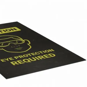 PIG GRPWS3505-BK Entrance Mat, Eye Protection Required, 3 Ft X 5 Ft, 1/8 Inch Thick, Polypropylene | CT7UCD 55VE03