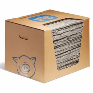 PIG MAT1203 Oil Water Filter Mat Pads, Oil, 15 Inch Width x 18 Inch Length, Dispenser Box, 30 Pads | CT7UDM 54XK78