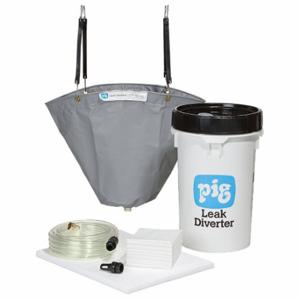 PIG TLS707 Leak Diverter for Oil Pipes, Straps Leak Diverter Mounting, Brass/Polyester/PVC, Gray | CT7UFQ 782KT5