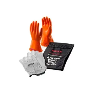 PIP 147-SK-0/9-KIT Electrical Safety Insulating Glove Kit, 9.5 Inch Size, Orange, Each | CL8VBH