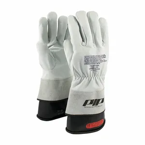 PIP 148-2000/11 Electrical Safety Leather Cover Gloves, 11 Inch Size, White, Pair | CL8VCM