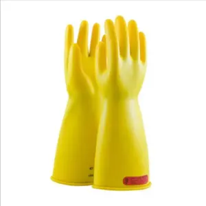 PIP 170-0-14/7 Electrical Safety Leather Cover Gloves, 7 Inch Size, Yellow, Pair | CL8WUM