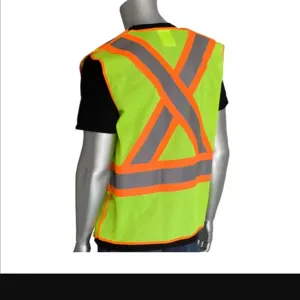 PIP 302-0211-LY/3X Protective Clothing High Visibilty Vest, 3XL, Hi-Vis Yellow, Each | CL9AYP