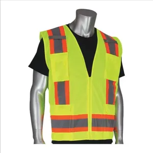 PIP 302-0500-YEL/6X Protective Clothing High Visibilty Vest, 6XL, Hi-Vis Yellow, Each | CL9BAV