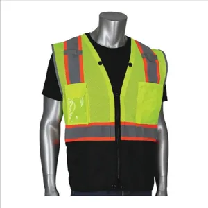 PIP 302-0650D-LY/5X Protective Clothing High Visibilty Vest, 5XL, Hi-Vis Orange, Each | CL9BFJ