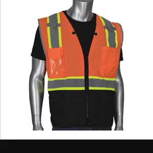 PIP 302-0650D-OR/4X Protective Clothing High Visibilty Vest, 4XL, Hi-Vis Yellow, Each | CL9BFR