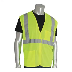 PIP 302-0702-LY/4X Protective Clothing High Visibilty Vest, 4XL, Hi-Vis Orange, Each | CL9BHK