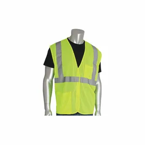 PIP 302-0702-LY/L Protective Clothing High Visibilty Vest, L, Hi-Vis Orange, Each | CL9BHM