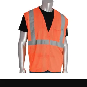 PIP 302-0702-OR/M Protective Clothing High Visibilty Vest, M, Hi-Vis Yellow, Each | CL9BHX