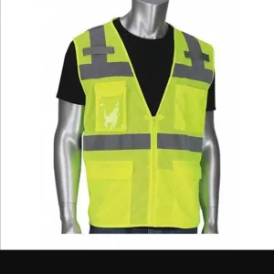 PIP 302-0750-LY/M Protective Clothing High Visibilty Vest, M, Hi-Vis Orange, Each | CL9BKR