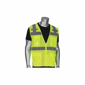 PIP 302-0750-LY/L Protective Clothing High Visibilty Vest, L, Hi-Vis Orange, Each | CL9BKQ