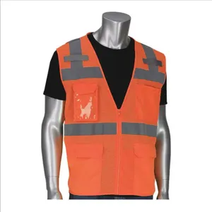 PIP 302-0750-OR/L Protective Clothing High Visibilty Vest, L, Each | CL9BKZ