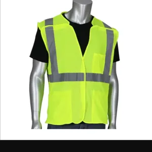 PIP 302-5PMVLY-M Protective Clothing High Visibilty Vest, M, Hi-Vis Orange, Each | CL9BNA