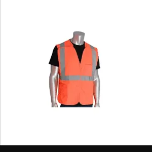 PIP 302-5PVOR-2X Protective Clothing High Visibilty Vest, 2XL, Hi-Vis Orange, Each | CL9BNW