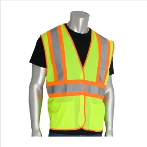 PIP 302-MVATLY-3X Protective Clothing High Visibilty Vest, 3XL, Hi-Vis Orange, Each | CL9BPF