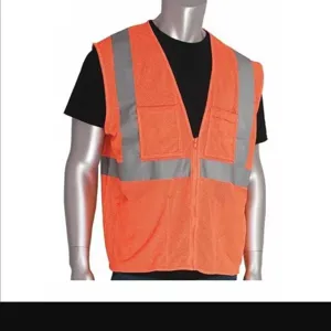 PIP 302-MVGZ4POR-3X Protective Clothing High Visibilty Vest, 3XL, Hi-Vis Yellow, Each | CL9BQX