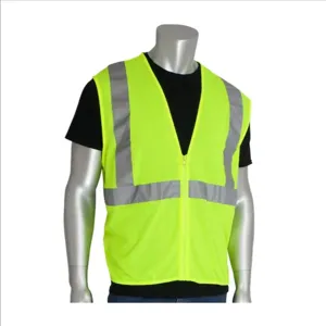 PIP 302-MVGZLY-L Protective Clothing High Visibilty Vest, L, Hi-Vis Orange, Each | CL9BRJ