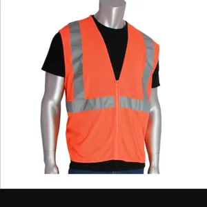 PIP 302-MVGZOR-M Protective Clothing High Visibilty Vest, M, Hi-Vis Yellow, Each | CL9BRU