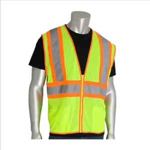 PIP 302-MVLY-3X Protective Clothing High Visibilty Vest, 3XL, Hi-Vis Orange, Each | CL9BRY