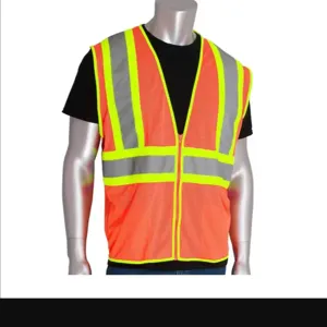 PIP 302-MVOR-L Protective Clothing High Visibilty Vest, L, Hi-Vis Yellow, Each | CL9BTK