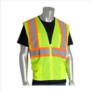 PIP 302-MVZPLY-L Protective Clothing High Visibilty Vest, L, Hi-Vis Orange, Each | CL9BTU