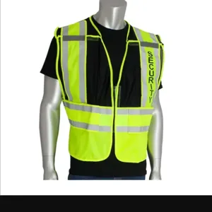 PIP 302-PSV-BLK-M/XL Protective Clothing High Visibilty Vest, M-XL, Green, Each | CL9BVA