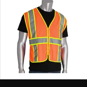 PIP 302-USV5OR Protective Clothing High Visibilty Vest, OS, Hi-Vis Orange, Each | CL9BVQ