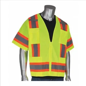 PIP 303-0500-LY/3X Protective Clothing High Visibilty Vest, 3XL, Hi-Vis Yellow, Each | CL9BYV