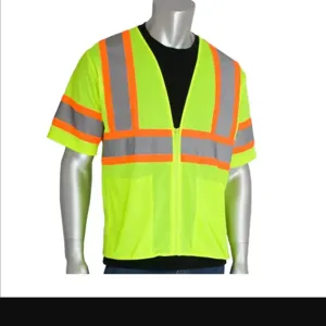 PIP 303-HSVPLY-5X Protective Clothing High Visibilty Vest, 5XL, Hi-Vis Orange, Each | CL9CDH