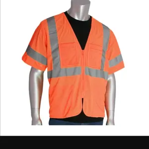 PIP 303-MVGZ4P-OR/2X Protective Clothing High Visibilty Vest, 2XL, Hi-Vis Orange, Each | CL9CEF