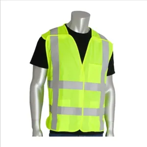 PIP 305-5PVFRLY-S/M Protective Clothing High Visibilty Vest, S-M, Hi-Vis Yellow, Each | CL9CGZ