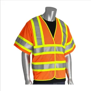 PIP 305-HSVPFROR-L/XL Protective Clothing High Visibilty Vest, L-XL, Hi-Vis Orange, Each | CL9CHQ