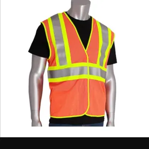 PIP 305-MVFROR-4X/5X Protective Clothing High Visibilty Vest, 4XL-5XL, Hi-Vis Yellow, Each | CL9CHY